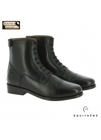 Boots EQUITHEME Origin à lacets et zip - noir